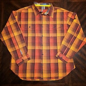 Levi's Silver Tab Men's Button Down Long Sleeves Dress Shirt Orange Size XL